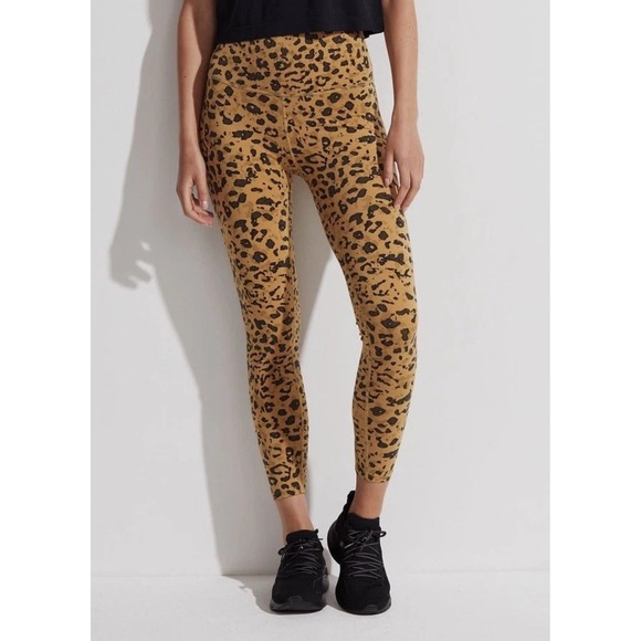 Varley Leggings Womens XS Golden Spots Animal Cheetah Leopard Print Yoga Pants - Picture 1 of 15